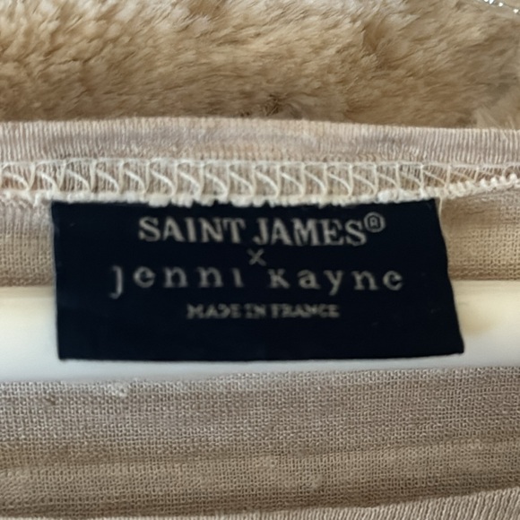 Saint James x Jenni Kayne linen shirt, taupe/ivory stripe, L, Made in France. - Picture 8 of 9